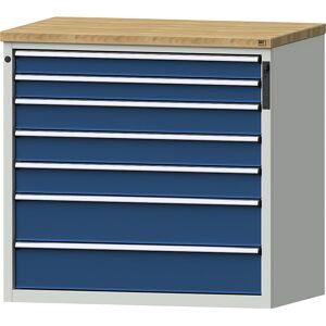 Schubladenschrank, NFC-Schloss, 7 Schubladen, HxBxT 1020 x 1065 x 685 mm, blau ANKE