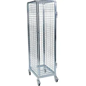 kaiserkraft Stahlrollbehälter, 5-seitig mit Flügeltüren, BxT 500 x 680 mm