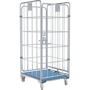 kaiserkraft Rollbehälter, nestbar, 4-seitig, Ergo, BxT 700 x 800 mm