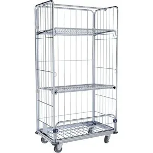 kaiserkraft Wäschewagen, 4-seitig, HxBxT 1740 x 560 x 940 mm, 1 Kleiderstange