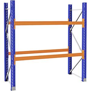 Palettenregal aus Stahl, blau/orange, HxBxT 2100 x 2025 x 900 mm, Grundregal eurokraft pro