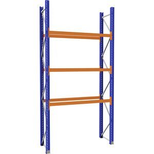 Palettenregal aus Stahl, blau/orange, HxBxT 3990 x 2025 x 750 mm, Grundregal eurokraft pro