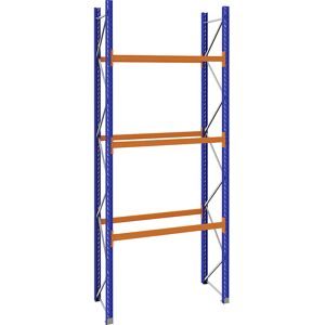 Palettenregal aus Stahl, blau/orange, HxBxT 4620 x 2025 x 900 mm, Grundregal eurokraft pro