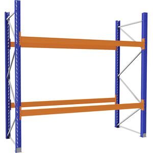 Palettenregal aus Stahl, blau/orange, HxBxT 2730 x 2900 x 1100 mm, Grundregal eurokraft pro