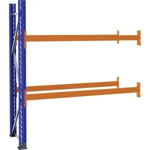 Palettenregal aus Stahl, blau/orange, HxBxT 2100 x 1925 x 750 mm, Anbauregal eurokraft pro