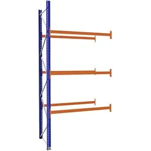 Palettenregal aus Stahl, blau/orange, HxBxT 3990 x 1925 x 1100 mm, Anbauregal eurokraft pro