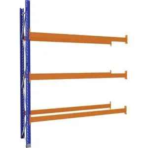 Palettenregal aus Stahl, blau/orange, HxBxT 3360 x 2800 x 750 mm, Anbauregal eurokraft pro
