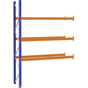 Palettenregal aus Stahl, blau/orange, HxBxT 3990 x 2800 x 900 mm, Anbauregal eurokraft pro