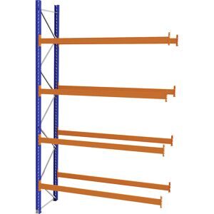 Palettenregal aus Stahl, blau/orange, HxBxT 4620 x 2800 x 900 mm, Anbauregal eurokraft pro