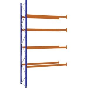Palettenregal aus Stahl, blau/orange, HxBxT 5250 x 2800 x 1100 mm, Anbauregal eurokraft pro