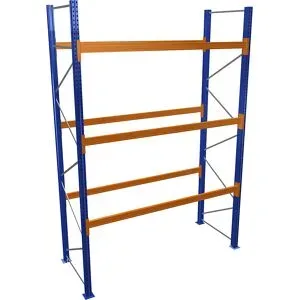 Palettenregal, blau/orange, HxBxT 4000 x 2700 x 1100 mm, Fachlast 1545 kg, Grundregal SCHULTE
