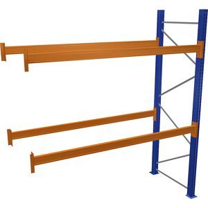 Palettenregal, blau/orange, HxBxT 3000 x 2700 x 1100 mm, Fachlast 2463 kg, Anbauregal SCHULTE