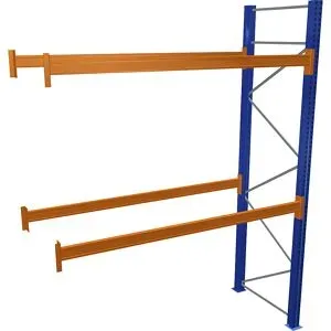 Palettenregal, blau/orange, HxBxT 3500 x 2700 x 1100 mm, Fachlast 2463 kg, Anbauregal SCHULTE