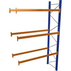 Palettenregal, blau/orange, HxBxT 4500 x 2700 x 1100 mm, Fachlast 2463 kg, Anbauregal SCHULTE