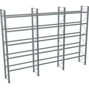 Palettenregal, feuerverzinkt, HxBxT 6000 x 8590 x 1100 mm, 5 Fachebenen, Komplettregal SCHULTE