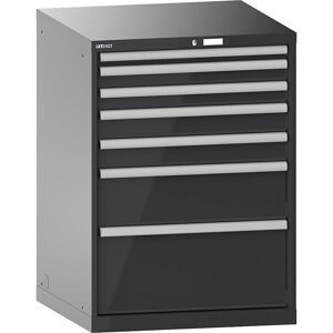 Schubladenschrank, mit Akkuladefunktion, BxTxH 717 x 725 x 1000 mm, 7 Schubladen, 2 x 230V, anthrazitgrau, CH LISTA