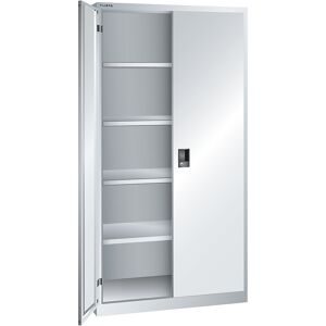 ESD-Flügeltürschrank, H 1950 mm, 4 Fachböden, BxT 1000 x 580 mm, lichtgrau LISTA
