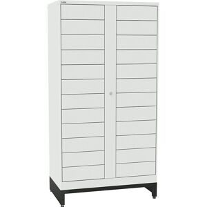 E-Multicabinet Fächerschrank, Erweiterungsmodul, HxBxT 1970 x 1000 x 580 mm, 2 x 12 Fächer, lichtgrau LISTA