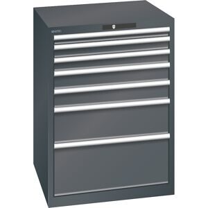ESD-Schubladenschrank, BxTxH 717 x 725 x 1000 mm, 7 Schubladen, Traglast 75 kg, anthrazitgrau LISTA