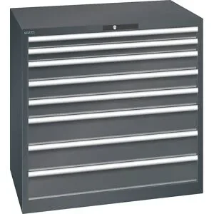 ESD-Schubladenschrank, BxTxH 1023 x 725 x 1000 mm, 8 Schubladen, Traglast 75 kg, anthrazitgrau LISTA