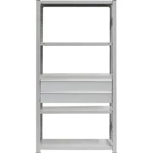Schubladen-Set, 2 Schubladen, pulverbeschichtet, BxT 1000 x 600 mm, Traglast 60 kg, Einbauhöhe 350 mm eurokraft pro