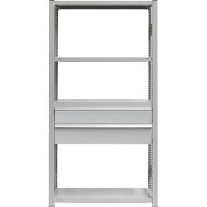 Schubladen-Set, 2 Schubladen, pulverbeschichtet, BxT 1300 x 600 mm, Traglast 60 kg, Einbauhöhe 400 mm eurokraft pro