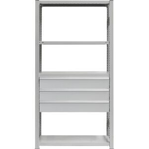 Schubladen-Set, 3 Schubladen, pulverbeschichtet, BxT 750 x 500 mm, Traglast 60 kg, Einbauhöhe 500 mm eurokraft pro
