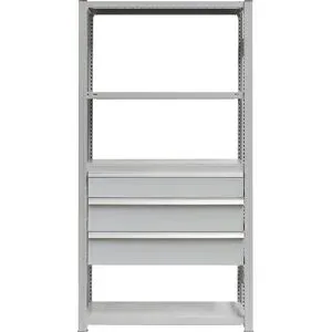 Schubladen-Set, 3 Schubladen, pulverbeschichtet, BxT 1000 x 600 mm, Traglast 60 kg, Einbauhöhe 600 mm eurokraft pro