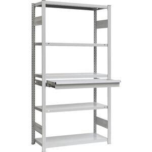 Einzelschublade, aus Stahl, HxBxT 200 x 1300 x 400 mm, ohne Schloss, lichtgrau eurokraft pro
