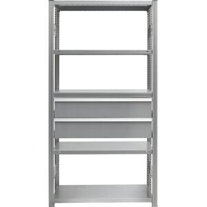 Schubladen-Set, 2 Schubladen, verzinkt, BxT 1300 x 600 mm, Traglast 60 kg, Einbauhöhe 450 mm eurokraft pro