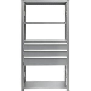 Schubladen-Set, 3 Schubladen, verzinkt, BxT 1300 x 400 mm, Traglast 50 kg, Einbauhöhe 550 mm eurokraft pro