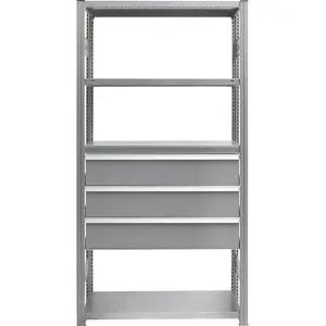 Schubladen-Set, 3 Schubladen, verzinkt, BxT 1000 x 600 mm, Traglast 60 kg, Einbauhöhe 650 mm eurokraft pro