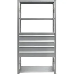 Schubladen-Set, 4 Schubladen, verzinkt, BxT 1300 x 600 mm, Traglast 60 kg, Einbauhöhe 650 mm eurokraft pro