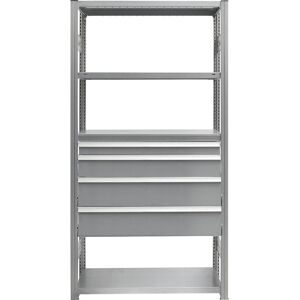 Schubladen-Set, 4 Schubladen, verzinkt, BxT 1300 x 500 mm, Traglast 60 kg, Einbauhöhe 700 mm eurokraft pro