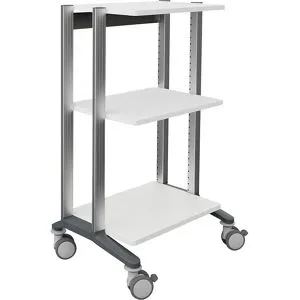 kaiserkraft Medizinischer Gerätewagen doppio, 3 Etagen, LxBxH 563 x 715 mm x 1177 mm