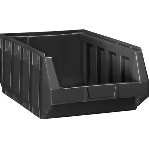 kaiserkraft Sichtlagerkasten aus Polyethylen, LxBxH 480 x 297 x 189 mm, schwarz, VE 12 Stk