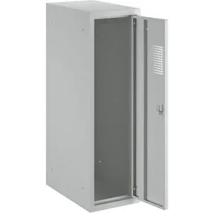 Kombi-Schließfachschrank Amsterdam, Einzelmodul, lichtgrau, Breite 300 mm, Drehriegel eurokraft basic