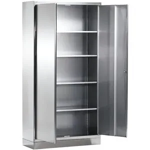 kaiserkraft Edelstahl-Mehrzweckschrank, 4 Fachböden, HxBxT 1950 x 1000 x 400 mm