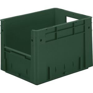 kaiserkraft Euro-Stapelbehälter mit Eingriff, Volumen 23,3 l, LxBxH 400 x 300 x 270 mm, VE 4 Stk, grün