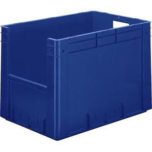 kaiserkraft Euro-Stapelbehälter mit Eingriff, Volumen 80 l, LxBxH 600 x 400 x 420 mm, VE 2 Stk, blau