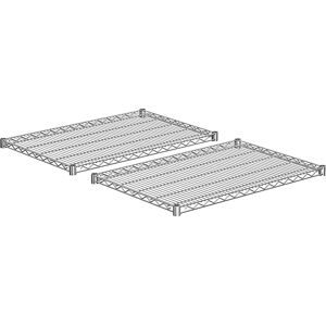 kaiserkraft Fachboden für Stahldraht-Gitterregal, verchromt, Fachlast 150 kg, Breite 910 mm, Tiefe 610 mm, VE 2 Stk
