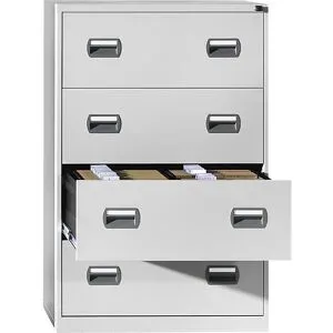 Hängeregistraturschrank, 2-bahnig, 4 Schübe, lichtgrau eurokraft basic