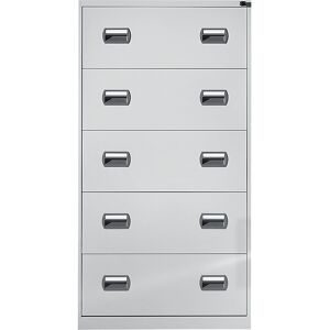 Hängeregistraturschrank, 2-bahnig, 5 Schübe, lichtgrau eurokraft basic