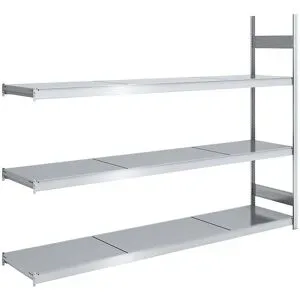 Großfach-Steckregal mit Stahlböden, Höhe 2000 mm, Fachbodenbreite 2500 mm, Fachbodentiefe 600 mm, Anbauregal hofe