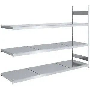 Großfach-Steckregal mit Stahlböden, Höhe 2000 mm, Fachbodenbreite 2500 mm, Fachbodentiefe 800 mm, Anbauregal hofe