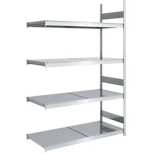 Großfach-Steckregal mit Stahlböden, Höhe 2500 mm, Fachbodenbreite 1500 mm, Fachbodentiefe 800 mm, Anbauregal hofe