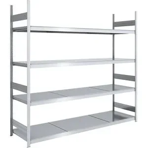 Großfach-Steckregal mit Stahlböden, Höhe 2500 mm, Fachbodenbreite 2500 mm, Fachbodentiefe 800 mm, Grundregal hofe