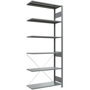 Steckregal, einreihig, Fachboden-BxT 1000 x 400 mm, verzinkt, Höhe 2500 mm, Anbauregal eurokraft pro