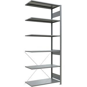 Steckregal, einreihig, Fachboden-BxT 1000 x 500 mm, verzinkt, Höhe 2500 mm, Anbauregal eurokraft pro
