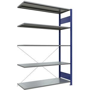 Steckregal, einreihig, Fachboden-BxT 1300 x 500 mm, blau, Höhe 2000 mm, Anbauregal eurokraft pro